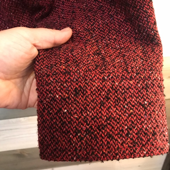 J Jill ⚜️ Burgundy & Black Speckled Tweed Jacket - Picture 4 of 10